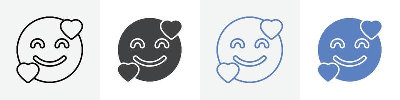 love emoji icon set use for web vector