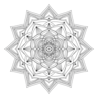 A white and black coloring page with a flower design png
