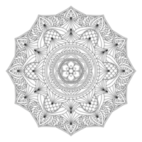 A coloring page with a circular design png