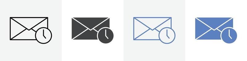 mail delivery time icon set use for web vector