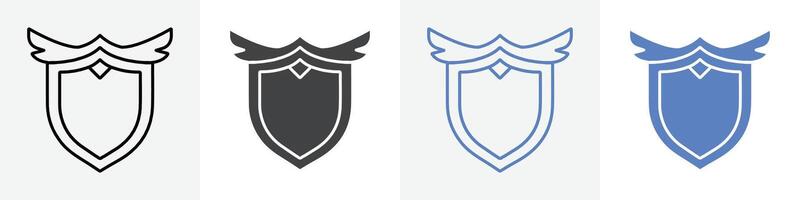 mythical shield icon set use for web vector