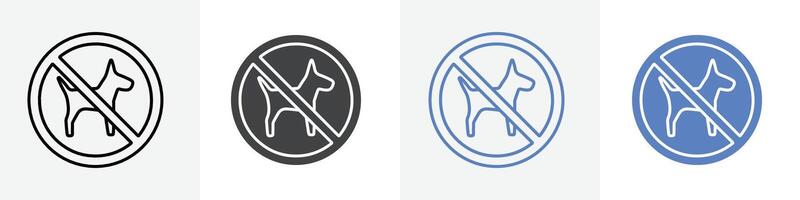 no dog icon set use for web vector