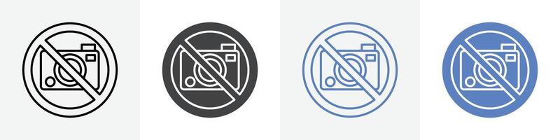 no camera icon set use for web vector