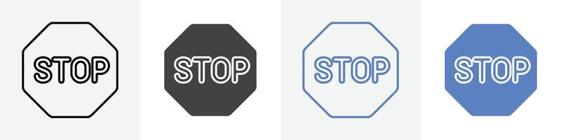 stop icon set use for web vector
