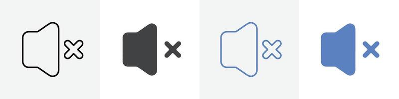 no volume icon set use for web vector