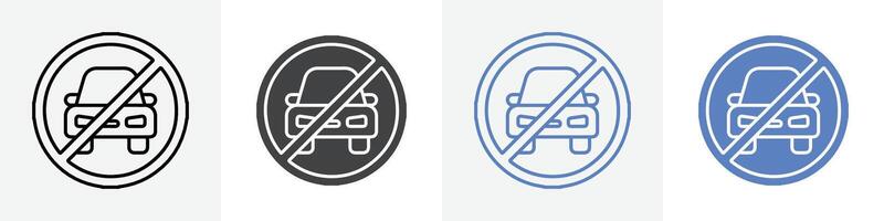 no parking icon set use for web vector