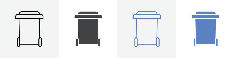 trash icon set use for web vector