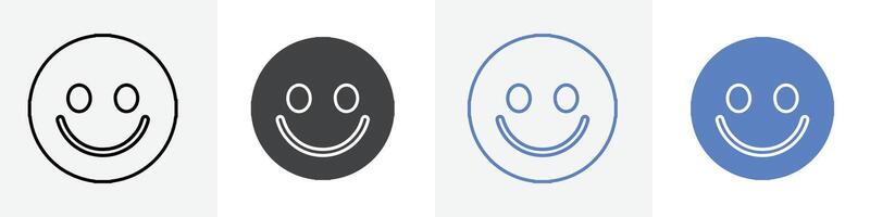 smile icon set use for web vector