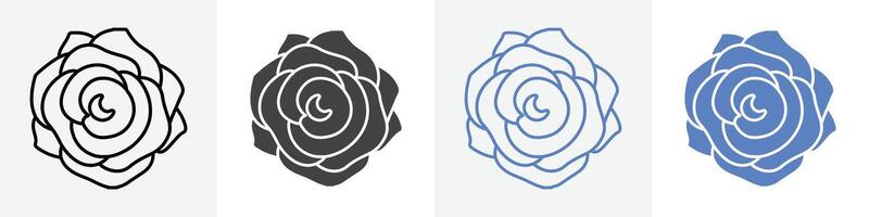 rose icon set use for web vector