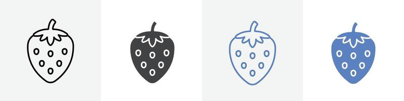 strawberry icon set use for web vector