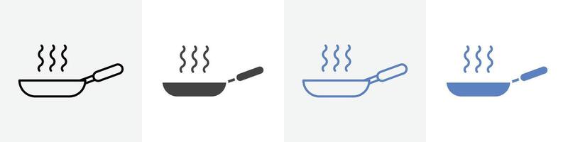frying pan icon set use for web vector
