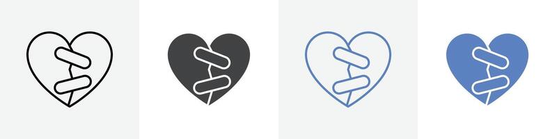 HEART FIX ICON set use for web vector