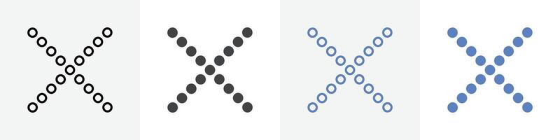 cross icon set use for web vector
