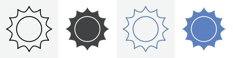 sun icon set use for web vector