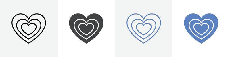heart icon set use for web vector