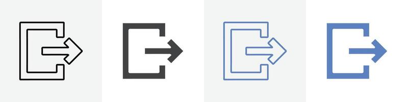 logout icon set use for web vector