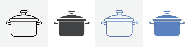cooking pot icon set use for web vector