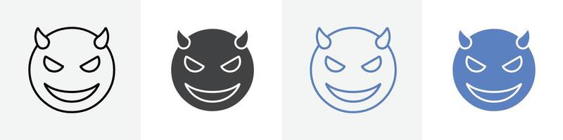 evil icon set use for web vector