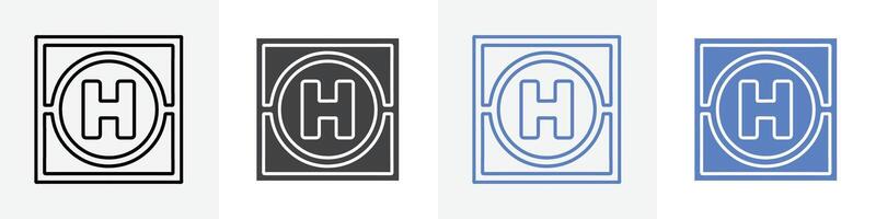 helipad icon set use for web vector