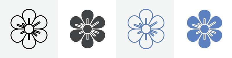 flower icon set use for web vector