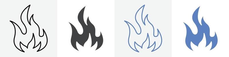 fire icon set use for web vector