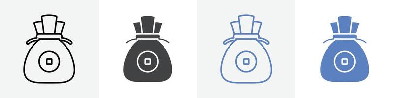 coin bag icon set use for web vector