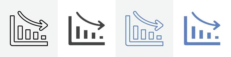downfall icon set use for web vector