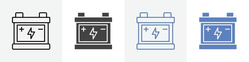 car battery icon set use for web vector
