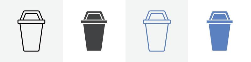 dust bin icon set use for web vector