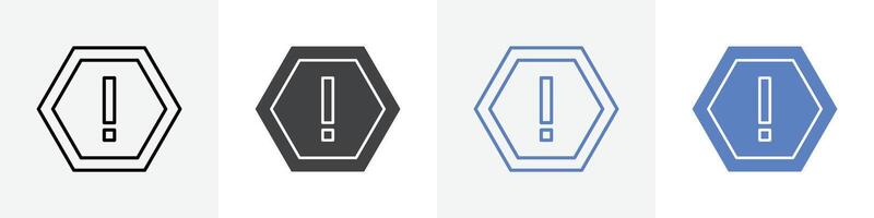 attention caution danger icon set use for web vector