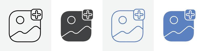 add to gallery icon set use for web vector