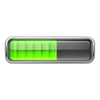A close-up photo of a loading bar progress indicator with a green bar filling up the progress. png