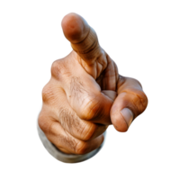A single finger points directly at the viewer, its index finger extended and the other fingers curled, isolated on a transparent background. png