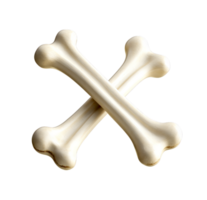 Two dog bones are arranged in a crossed pattern on a transparent background. png