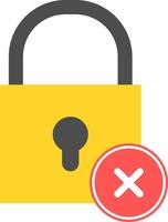 Padlock icon with error signal. vector