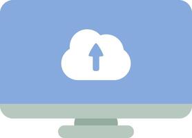 Upload icon on a computer monitor. vector