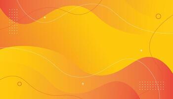 Orange background with modern fluid gradient shapes vector