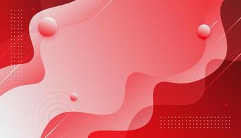 Red background with fluid gradient wavy shapes vector