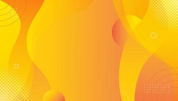 Orange background with fluid gradient wavy shapes vector