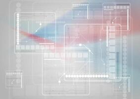 Sci-fi blue red abstract technology background vector