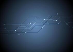 Dark blue circuit board chip tech background vector