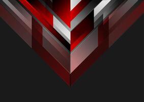 Abstract tech geometric red black background vector