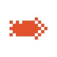Pixelated red arrow. Button design isolated on white background. pointing sign vector