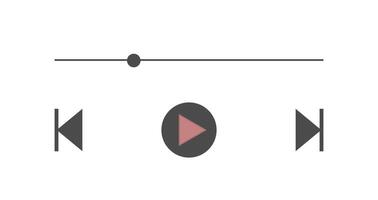 Music player template isolated on white background. Playing button icon design. Smartphone device. vector