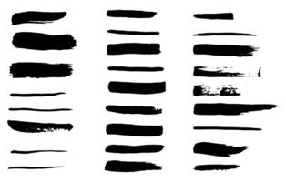 black paint, ink brush stroke, brush, line or texture. Dirty artistic design element, box, frame or background for text. vector