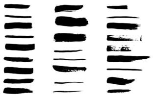 black paint, ink brush stroke, brush, line or texture. Dirty artistic design element, box, frame or background for text. vector