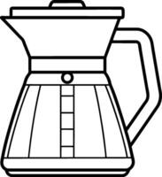 Simple Coffee Maker Outline for Design Projects vector