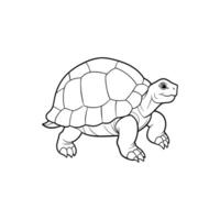 Tortoise Outline- Editable on white background Perfect for Any Project vector