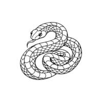 Snake Outline- Editable on white background Perfect for Any Project vector