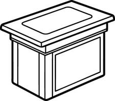 Minimalist Countertop Outline for Design Projects vector
